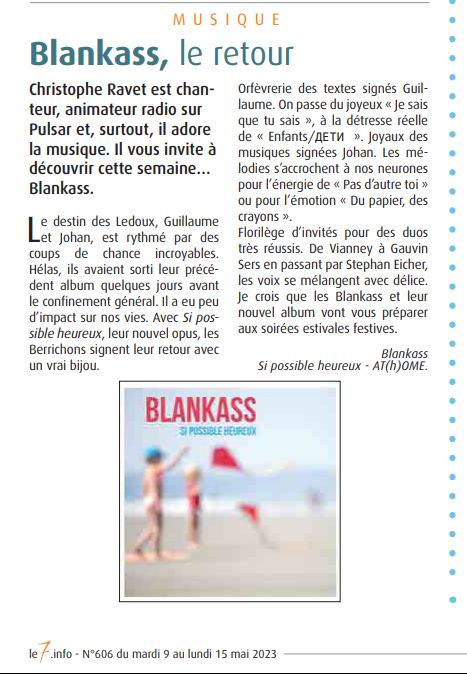 Article 7Info - Blankass, le retour